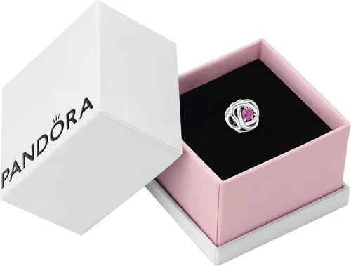 Miniatura 2 de PANDORA Pulsera con dije de círculo de eternidad rosa de octubre, pulseras de momentos Impresionantes joyas para mujer Regalo para mujer Hecho