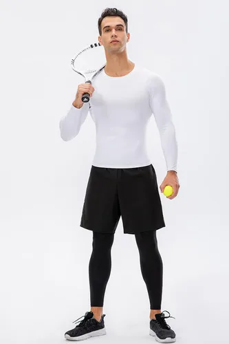 Miniatura 7 de Camiseta de compresión para hombre, de manga larga, atlética, para entrenamiento, camiseta deportiva activa, camiseta interior de ajuste seco