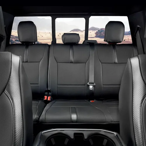 Miniatura 4 de Fundas de asiento para Ford F150, fibra de carbono de ajuste personalizado, accesorios de camiones de cuero XL/XLT 2015-2026