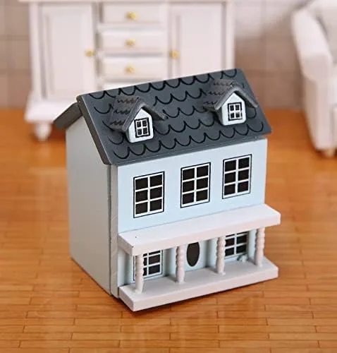 Miniatura 6 de Cutemini Cabaña en miniatura para casa de muñecas, accesorios para decoración de escritorio de 3 piezas