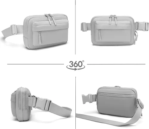 Miniatura 5 de Talla grande - Mini bolso para cinturón - Correa extra larga de 70 pulgadas - Doble compartimento - Correa extendida - Riñonera para mujer