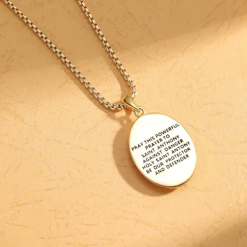 Miniatura 314 de Collar de plata de ley 925 con medalla de San Patrón, colgante de protección católica, amuleto, joyería religiosa para hombres y mujeres