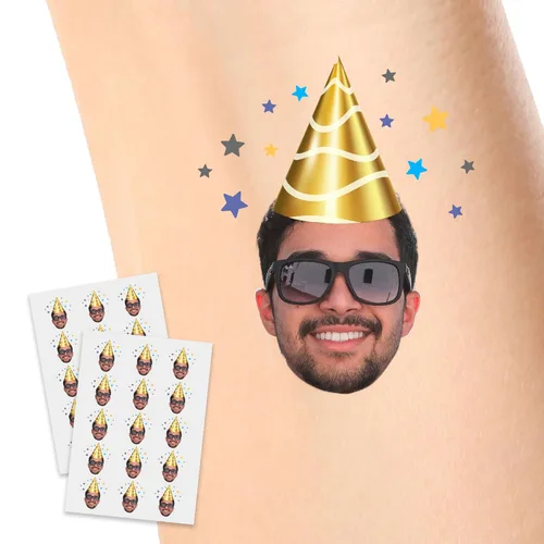YESCUSTOM Tatuajes temporales personalizados con foto, tatuaje facial personalizado con logotipo para adultos, parejas, mujeres, hombres, tatuajes