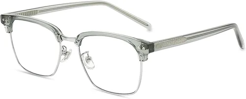 Miniatura 10 de SooGree Gafas de bloqueo de luz azul para hombres y mujeres, medio marco UV400, lentes transparentes, antifatiga ocular, para juegos de computadora