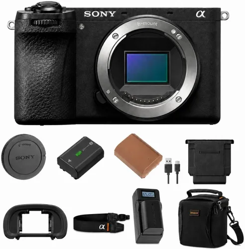 Sony Alpha a6700 - Cuerpo de cámara sin espejo en paquete con bolsa para hombro, tarjeta SD de 128 GB, lector de tarjetas, batería extra, cargador