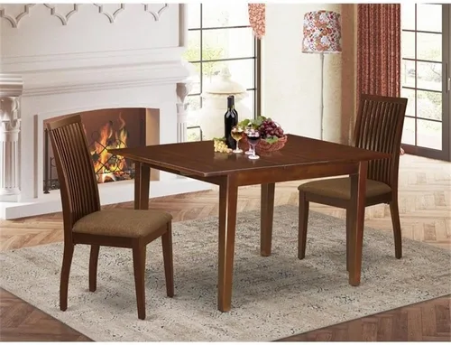 Miniatura 2 de East West Furniture MLIP3-MAH-C Juego de mesa de comedor de 3 piezas contiene una mesa de comedor rectangular con hojas de mariposa y 2 sillas