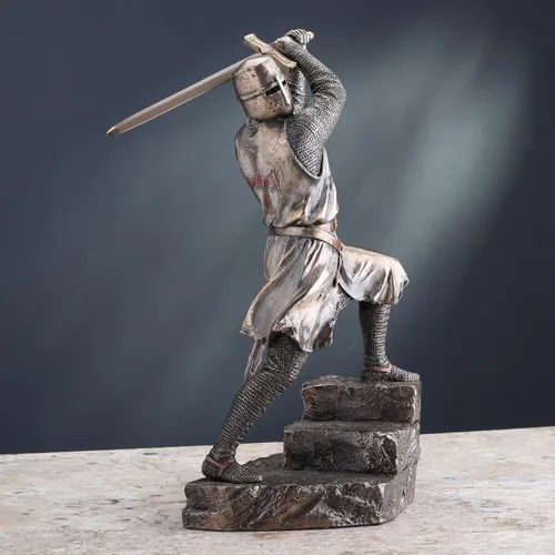 Miniatura 5 de Veronese Design Figura de guerrero de 12 pulgadas con acabado de bronce de resina fundida en frío