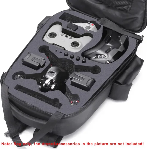 Miniatura 3 de Mochila rígida portátil a prueba de golpes para DJI FPV Combo Dron, control remoto, baterías, bolsa FPV con cremallera YKK (gris metálico)