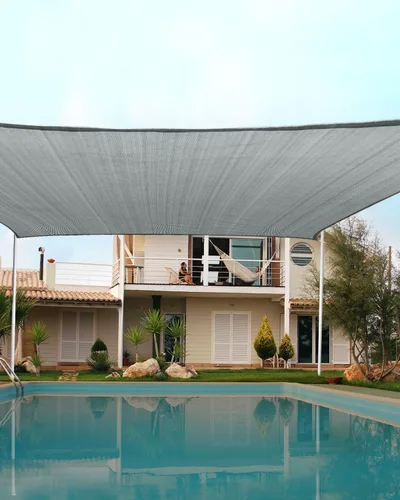 Miniatura 32 de Toldo Quictent de polietileno de alta densidad, 6.53 oz/m², rectangular, para exteriores, 98 % protección UV, kit de herramientas, sombra para patio