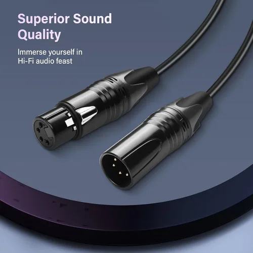 Miniatura 2 de GINTOOYUN Cable DMX de 4 pines de señal XLR macho a hembra DMX512 XLR macho a hembra Cable de señal de luz de escenario con conectores metálicos