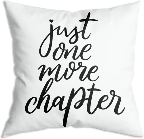Just One More Chapter - Fundas de almohada coloridas de 18 x 18 pulgadas, regalo para amantes de los libros, regalos de club de libros, decoración