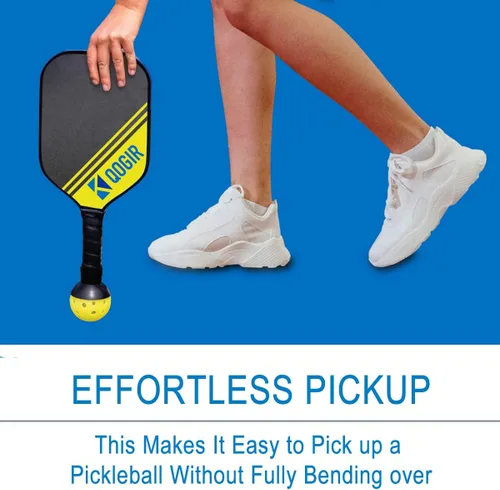 Miniatura 2 de QOGIR Recogedor de bolas de pickleball: fácil de recoger sin agacharte, se adapta a cualquier pala Negro-2Pack