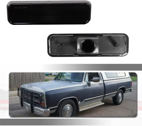 Miniatura 12 de Compatible con 1971-1993 Dodge RAM Charger D100 D150 D250 D350 Plymouth Pickup Truck Luces de Marcador Lateral del Parachoques Delantero Lente Lente