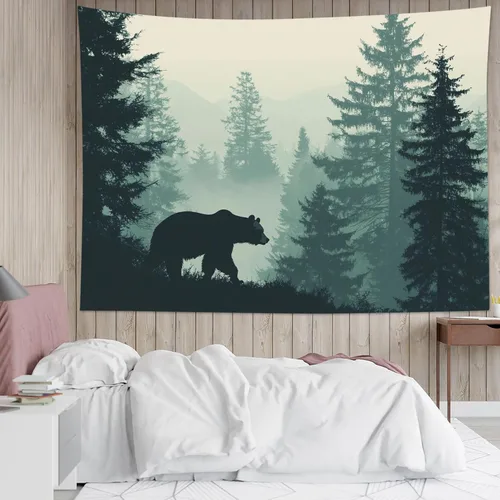 Miniatura 10 de HVEST Tapiz de cactus con diseño de plantas suculentas del desierto tropical en estante de madera, tapiz para colgar en la pared, acuarela botánica