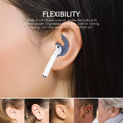 Miniatura 3 de AhaStyle 3 pares de cubiertas de ganchos para las orejas para AirPods, accesorios de silicona compatibles con auriculares Apple AirPods y EarPods
