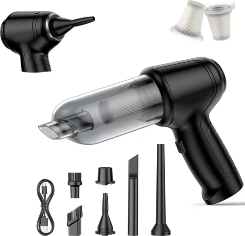 Aspiradora de mano inalámbrica para automóvil, 15000Pa, húmedo/seco, 120 W, alta potencia, con kit completo de accesorios para automóviles, pelo de