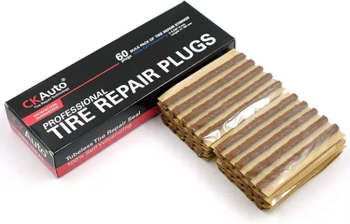 Miniatura 5 de CKAuto 60 cuerdas de reparación de neumáticos marrones de 4 pulgadas, tapones de reparación de neumáticos para neumáticos todoterreno sin cámara