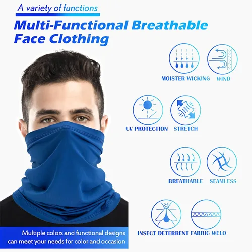 Miniatura 2 de Bufanda transpirable para el cuello, máscara facial para hombres y mujeres, senderismo, ciclismo, deportes, pesca, protección solar UV bandana