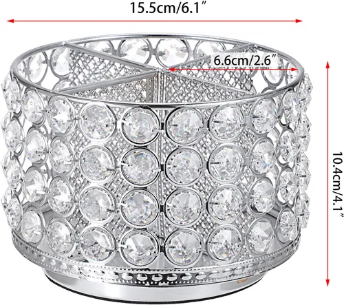 Miniatura 8 de Hipiwe Organizador de Tocador de Cristal Soporte para Brochas de Maquillaje - Organizadores Giratorios de 360° para Exhibición de Brochas Cosméticas