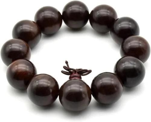 Miniatura 28 de Zen Dear Brazalete y collar de meditación Mala, para cultura budista y oración busita, cuentas de Buddha, unisex, palisandro natural