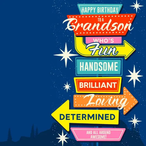 Miniatura 6 de Prime Greetings Tarjeta de cumpleaños para nieto, hecha en Estados Unidos, ecológica, cartulina gruesa con sobre premium de 5 x 7.75 pulgadas