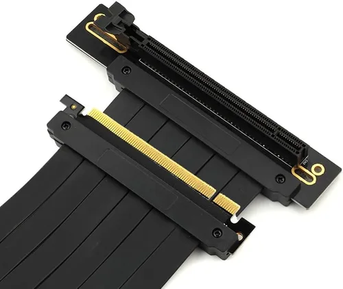 Miniatura 3 de Gaming PCIe 3.0 16x PCI-E Cable de extensión elevador Soporte de montaje en GPU Gráficos Tarjeta de cable flexible vertical 90 grados 7.9 in
