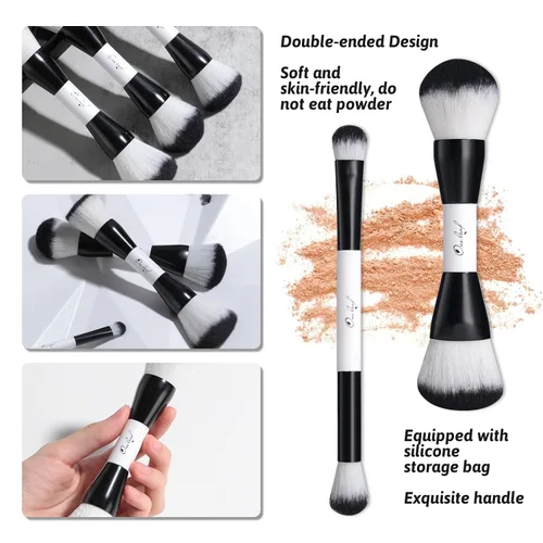 Miniatura 4 de Oneleaf Juego de brochas de maquillaje - Pinceles de doble punta para maquilladores profesionales