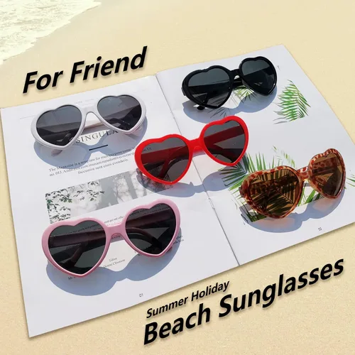 Miniatura 6 de Gafas de sol en forma de corazón para mujer, gafas de corazón de moda, lindas gafas de sol retro, Taylor Cupid Party
