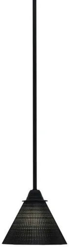 Miniatura 249 de Toltec Lighting Paramount - Mini colgante de 1 luz en acabado negro mate con cristal de arte perla de 7 pulgadas y estilo negro