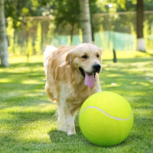 Miniatura 8 de LIXADA Pelota de tenis gigante de gran tamaño de 9.5 pulgadas para niños y adultos, diversión de mascotas (enviada desinflada)