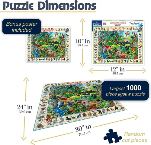 Miniatura 2 de White Mountain Puzzles Birds of the Backyard - Rompecabezas de 1000 piezas