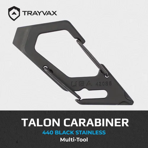 Miniatura 2 de Trayvax Talon Clip de mosquetón multiherramienta, llavero de liberación rápida de acero inoxidable 420 con abridor de botellas y destornilladores