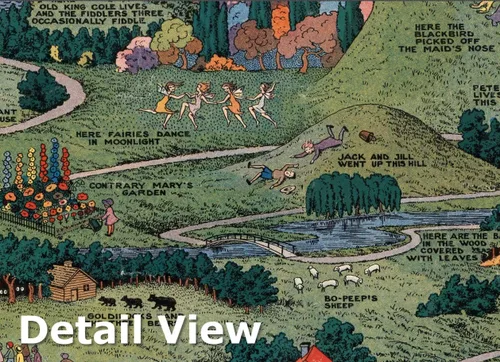 Miniatura 3 de Land of Make Believe - Imaginary Map 1930 de Jaro Hess - Impresión de mapa histórico - 24 x 16 pulgadas
