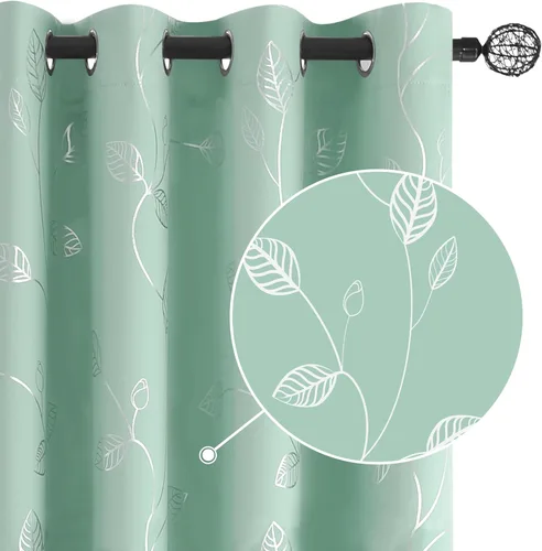 Miniatura 84 de BUHUA - Cortinas opacas blancas, cortinas plateadas, juego de 2 paneles de cortinas con ojales para dormitorio, elegante tratamiento de ventana