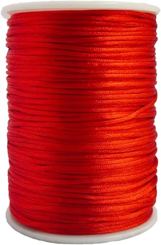 Miniatura 68 de 2.0 mm x 110 yardas de cordón de satén de nailon para abalorios, hilo trenzado para nudos chinos, rattail, macramé, pulseras, collares, fabricación
