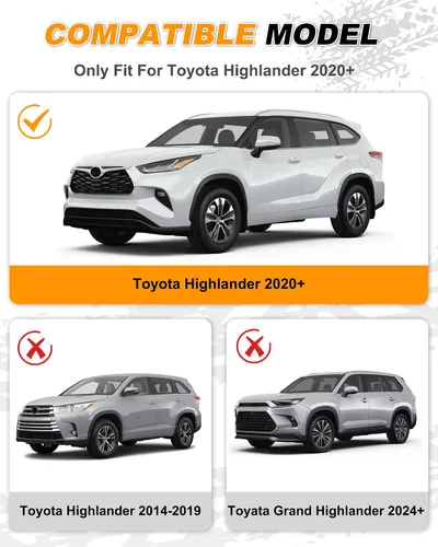 Miniatura 2 de Compatible con Toyota Highlander XU70 2020-2026 Estribos Laterales Tablero de Escalón (4.17 pulgadas)