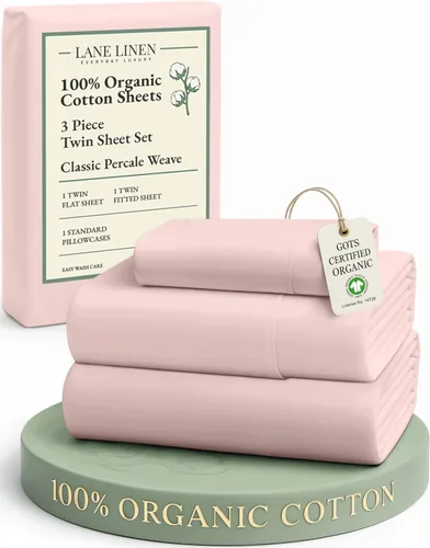 Miniatura 66 de LANE LINEN Sábanas 100% algodón orgánico para cama tamaño King, sábanas de percal suave, transpirables, de lujo, estilo hotelero, lavables a 09