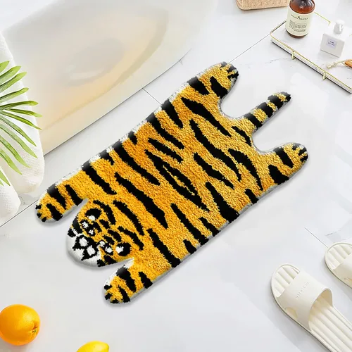 Miniatura 11 de UKELER Alfombras de baño para niños, lindas alfombras con forma de hamburguesa para decoración del hogar, alfombra suave para guardería