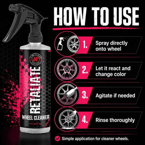 Miniatura 5 de LimitlessCarCare Limpiador de ruedas y removedor de hierro Retaliate 16oz