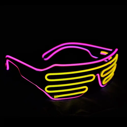 Miniatura 13 de Gafas de LED de Aqua Led de Neón electroluminiscentes para fiestas y disfraces modelo RB03., Púrpura + Azul