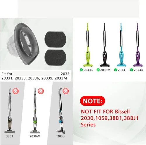 Miniatura 2 de XIBANY Piezas de repuesto Filtro HEPA compatible con Bissell 2033 20331 20333 20339 Accesorios de aspiradora Filtros de aspiradora