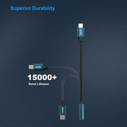 Miniatura 4 de BENFEI Adaptador USB C a conector de audio con chipset DAC, USB-C a auriculares hembra de 0.138 in compatible con iPhone 15 Pro Max/15 Pro/15