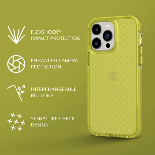 Miniatura 2 de Tech21 iPhone 14 Pro Max Evo Check – Funda protectora delgada y absorbente de golpes con protección FlexShock Multi-Drop de 16 pies y botones