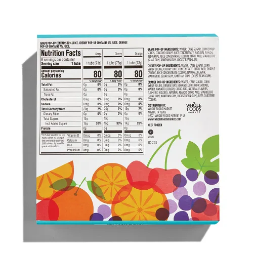Miniatura 2 de 365 por Whole Foods Market, Pop-Ups de fruta Uva, Cereza, Naranja, 18 onzas