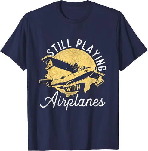 Miniatura 69 de Still Playing With Airplanes - Camiseta de control remoto RC Avión Piloto, Negro