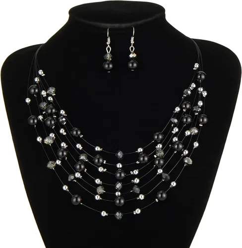 Miniatura 4 de Collares de perlas en capas para mujer, gargantilla de perlas multicapa, joyería bohemia para mujer, regalos para mamá
