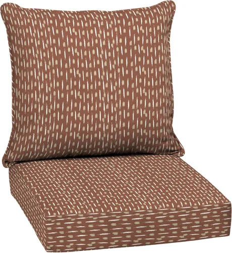Arden Outdoor Deep Seat Cushion Set, 24 x 24 pulgadas, Cojín para patio resistente al clima, a la lluvia y a la decoloración para silla, sofá y sofá