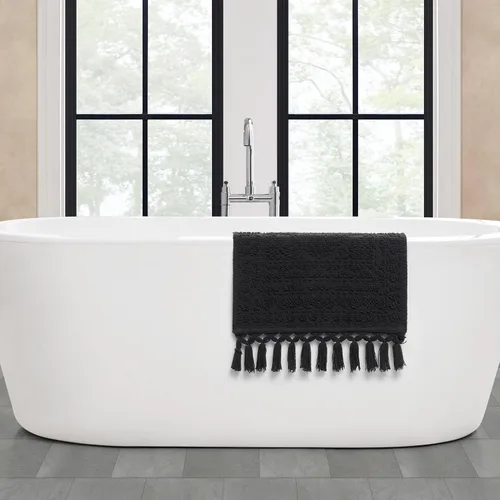 Miniatura 5 de French Connection Nellore Alfombras de Baño, Tapetes de Baño Tejidos y con Cuentas, Tapetes de Baño Duraderos y Gruesos para Baño y Alfombras