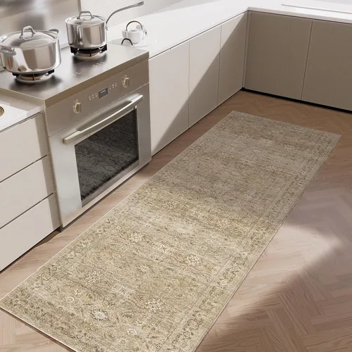 Miniatura 96 de Alfombra de pasillo lavable antideslizante: alfombra de cocina de 2 x 6 pies, resistente a las manchas, con parte trasera de goma, alfombra suave