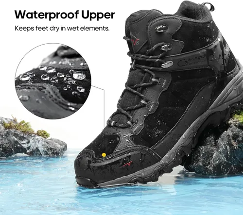 Miniatura 6 de NORTIV 8 - Botas de senderismo impermeables para hombre, zapatos de montañismo ligeros para exteriores